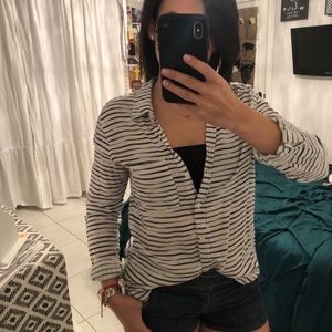 SOLD Blue/white stripped Blouse *3/$25